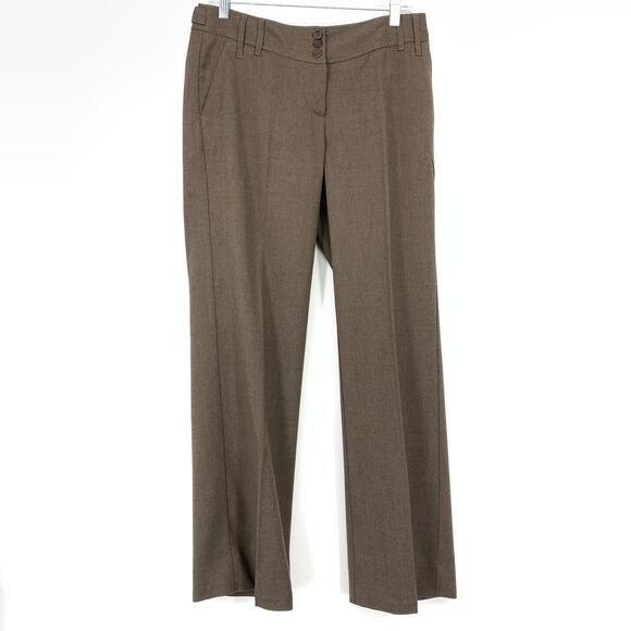 MNG Mango Suit Trouser Dress Pants Womens Size 6 Brown Straight Leg - Picture 1 of 5